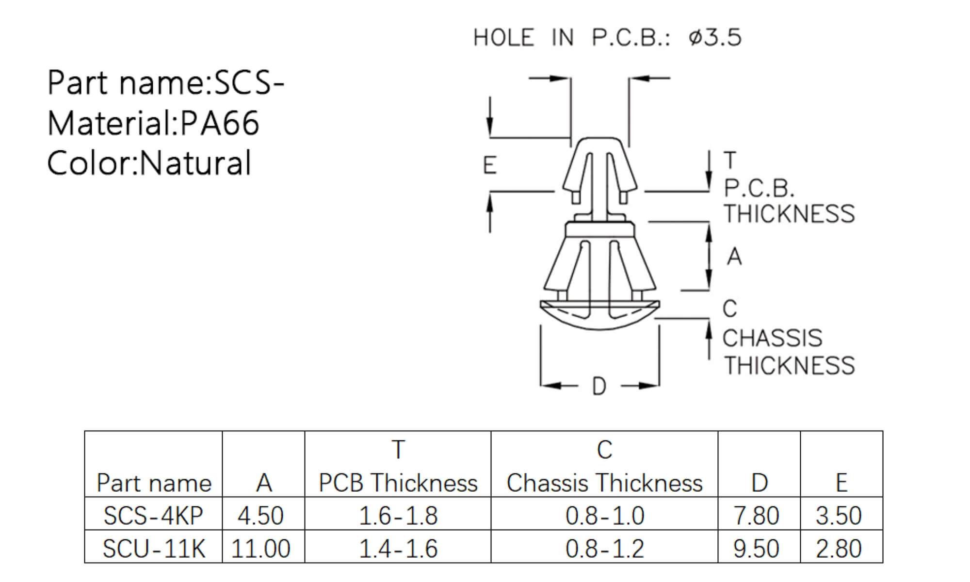  PCB Standoff SCS-4KP